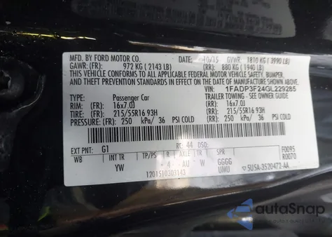 2016 Ford Focus Se from USA, damaged, VIN 1FADP3F24GL229285